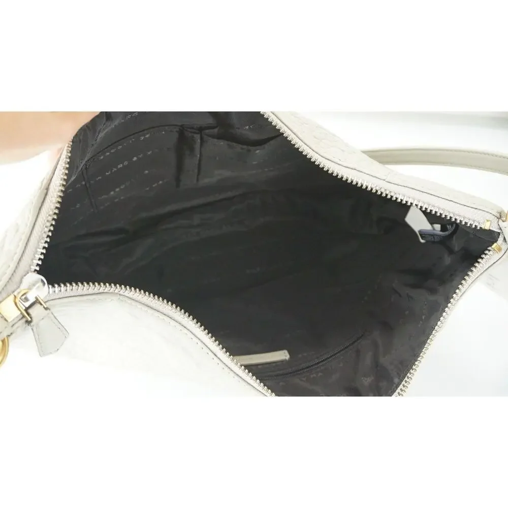 Marc by Marc Jacobs Washed Up Messenger Hobo Crossbody Bag  New Grey Leather